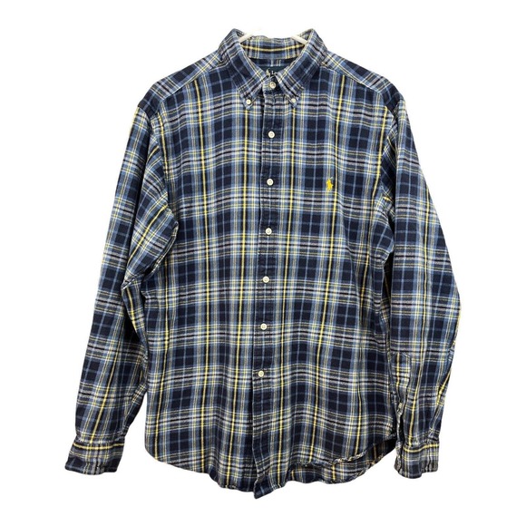 Ralph Lauren Other - Ralph Lauren Classic Fit Mens Large Blue/Yellow Plaid Cotton Flannel Shirt